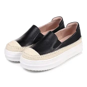 2017 Promotion New Big Size 42 Shoes Woman Slip On Loafers Flats Spring Autumn Platform Espadrilles Fashion Ladies Creepers