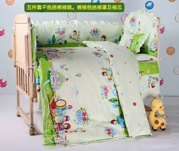 Promotion! 10PCS baby crib bumper bedding package cotton bedding set bedding set cot nursery (bumpers+matress+pillow+duvet)