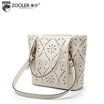 Zooler women famous brands women bag 2017 new Fashion hollow genuine leather women shoulder Messenger Bag