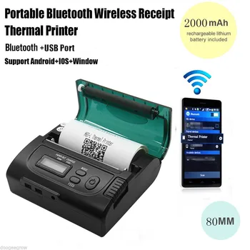 Wholesale 10PCS Mini Wireless 80mm Portable Bluetooth Thermal Receipt Printer for Android/IOS_DHL