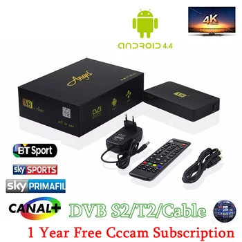 Digital satellite receiver Freesat decoder V8 angel DVB-S2/DVB-T2/Cable hd 4K STB support ccam with for 1 year europe cccam line