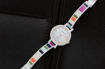 Brand Designer Women 7MM Thin Ceramic Bracelet Watch Vintage Fashion Elegant Lady Dress Wristwatch Quartz Analog Relojes NW2438