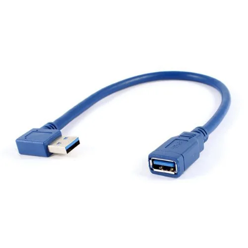 Promotion! 30cm Blue USB 3.0 90 Degree A Male to Female m/f Cable Adapter Connector