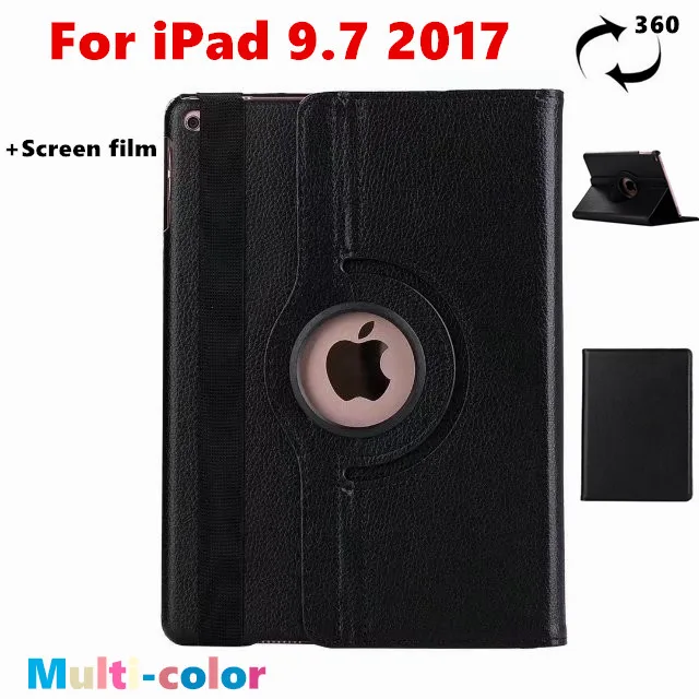 360 Degree Rotating Leather Cover For Apple New iPad 9.7 2017 Case with Stand and Sleep Smart Cover For New iPad 9.7 2017 Case