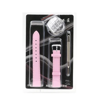 Plain color table watchbands annex 121416 mm 18 mm pink leather watchband