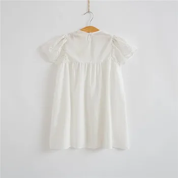 2017 Fashion Summer Girls Cotton Lace Dress Kids Embroidered White Mini Dress Cute Korean Children Clothes 3-10Y