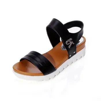 Naivety 2017 Summer Women Sandals Wedges PU Leather Shoes Fashion Comfortable Lady Sandal 28S7419 drop shipping