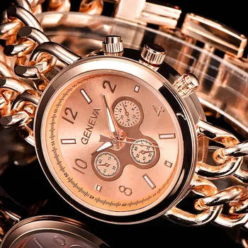 2017 New Fashion Women's Hot selling Ladies Bracelet Stainless Steel Crystal Quartz Dial gold watch women luxury brand Relogio