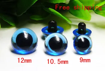 9mm/10.5mm/12mm Sew-in Acrylic Eyes Bears Dolls eyes--blue-30pairs