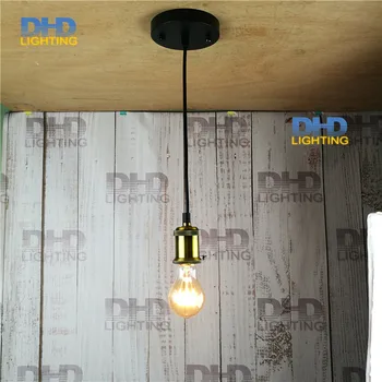 Indoor metal pendant lamp Loft Northern american vintage retro country edison filament bulb pendant light no shade