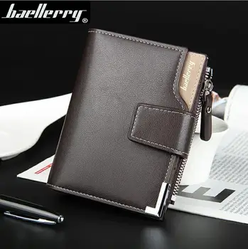 2017 NEW Phone brand Men's Wallets Solid Genuine Leather Wallet brand Boy Portable Cash Purses Casual Standard Wallets Male