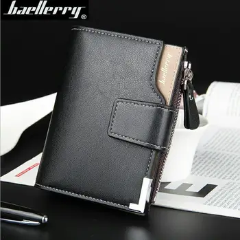 2017 NEW Phone brand Men's Wallets Solid Genuine Leather Wallet brand Boy Portable Cash Purses Casual Standard Wallets Male