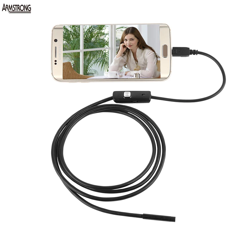 130W720P HD 7mm lens inspection Pipe 1M Endoscope For Android Phone With OTG IP67 Waterproof with Side mirrors micro USB Camera