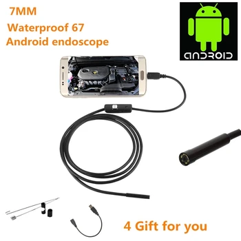 130W720P HD 7mm lens inspection Pipe 1M Endoscope For Android Phone With OTG IP67 Waterproof with Side mirrors micro USB Camera