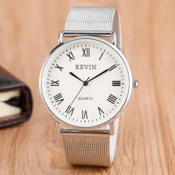 KEVIN Roman Numbers Cool Sport Modern Wrist Watch Women Trendy Quartz Mesh Band Strap Business Men Male Female Clock Gifts