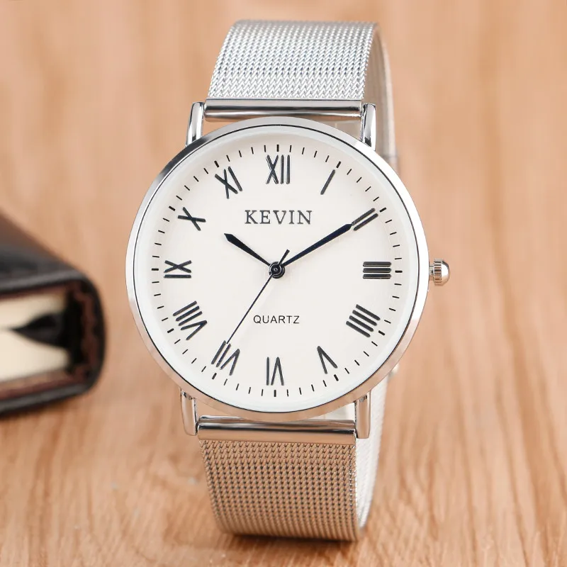 KEVIN Roman Numbers Cool Sport Modern Wrist Watch Women Trendy Quartz Mesh Band Strap Business Men Male Female Clock Gifts