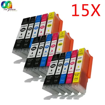 15PK Compatible Canon ink cartridges PGI-550 CLI-551 PGI550 CLI 551 for IP7250 IP8750 IX6850 MG5450 MG6350 MX725 MX925