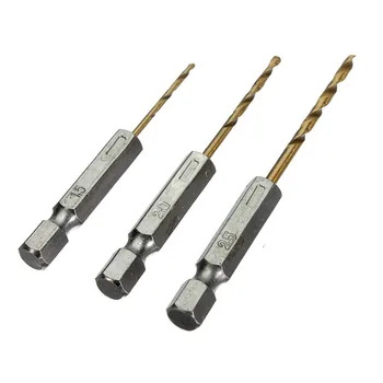 13PCS/SET 1.5 - 6.5mm Titanium Coated H Twist Drill Bit Set for Metal Power Tools Drill Accessories with 1/4