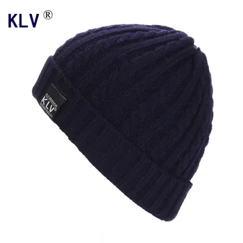 KLV Casual Winter Hat for Men Warm Beanies Caps Knitted Hats gorros invierno Amazing Drop Shipping NEW