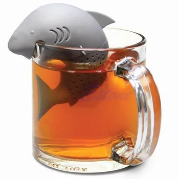 Silicone Shark Infuser Loose Tea Leaf Strainer Herbal Spice Cute Filter Diffuser