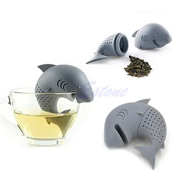 Silicone Shark Infuser Loose Tea Leaf Strainer Herbal Spice Cute Filter Diffuser
