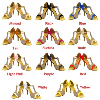 YOVE Customizable Dance Shoes Satin Latin/Salsa Dance Shoes Women's 3.5