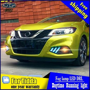 CDX Car styling For Nissan Tidda 2016 LED DRL turn signal yellow led daytime running lights High brightness guide DRL
