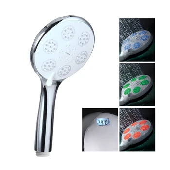 JOMOO 3 jets color led shower Water Temperature Led Shower Intelligent Digital Display With Wall Bracket Stainless Steel Hose