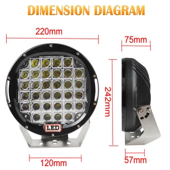 CREK 9inch Rounded 32xLED 320W 10~30V Car Worklight Spot / Flood Light Vehicle Driving Lights for Offroad SUV / ATV / Truck