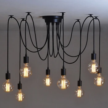 Loft Vintage Eletrical Wire Pendant Lights With 6/8/10/12/14 arms,E27 Pendant Lamps For Home/Living Room Decoration Lighting