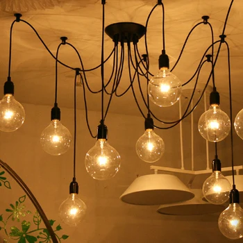 Loft Vintage Eletrical Wire Pendant Lights With 6/8/10/12/14 arms,E27 Pendant Lamps For Home/Living Room Decoration Lighting