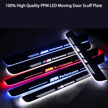 LED Flashing Light Welcome Pedal Car Door Sill Sticker Cover For F20 F22 F30 F35 F01 F02 F10 F18 X1 X5 X6 Z4 M6 E64 E