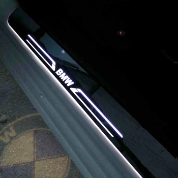 LED Flashing Light Welcome Pedal Car Door Sill Sticker Cover For F20 F22 F30 F35 F01 F02 F10 F18 X1 X5 X6 Z4 M6 E64 E