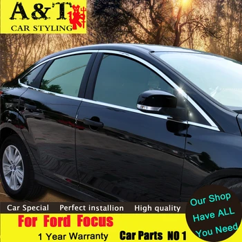 Car styling For Ford Focus 3 Window stainless steel trim 2012 For Ford Focus 3 windows sticker A&T car styling Car Accessor