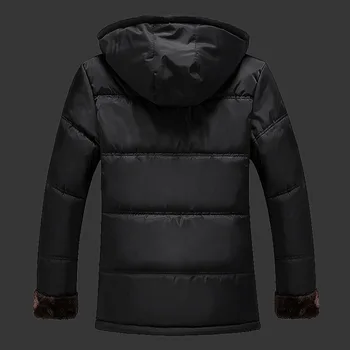 Newest Men's Winter Warm Jacket Solid Overcoat Hooded Length Sleeve Water Outwear Cotton Clothing Plus Size