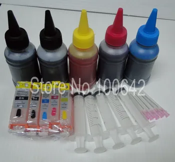 Refillable ink cartridge PGI-325 CLI-326 for Canon PIXMA PIXUS MG5230 MG5130 IP4830 MG8130 MG6130 with ARC chip + 500ml Dye ink