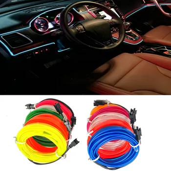 AUTO interior refit Light 2M 12V Car Cold light Wire Neon Lamp Decor Accessories For Citroen ZX DS4 DS5 Picasso Saxo Xsara C1