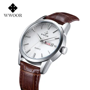 WWOOR 2017 Brand Business Watch Slim Top Luxury men's clock ultra thin watches for men Relogio Masculino Wristwatch Montre Homme