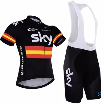 Pro Team 2017 SKY Cycling Jersey Bike jerseys Short Sleeve Cycling Clothing With GEL PAD Bib pants shorts Ropa Ciclismo For MTB