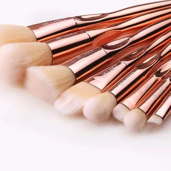 DE'LANCI 8PCS Professional Makeup Brushes Foundation Blush Powder Concealer Eyeshadow Brush Beauty Tools Rose Gold Handle