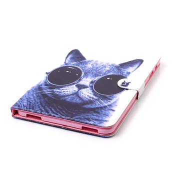 Fashion Butterfly Cat Pattern PU Leather Flip Case Funda For Samsung Galaxy Tab A 10.1 (2016) T580 SM-T580 Tablet Back Cover