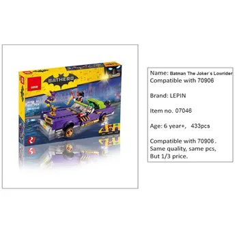 2017 Lepin 07046 Super Heroes Batman Movie The Joker's Lowrider Blocks Compatible Legoe 70906 Building Bricks Toys For Children