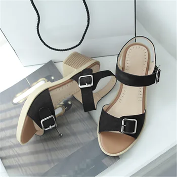 MEMUNIA 2017 high heels sandals women new arrive square heels buckle summer shoes fashion party shoes