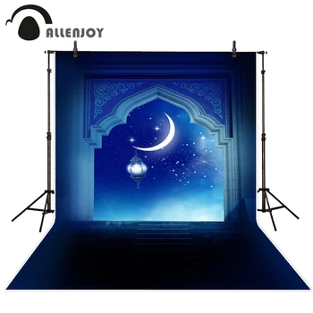 Allenjoy photography backdrops stairs moon star dark blue shiny night photo background vinyl background for photo shoots