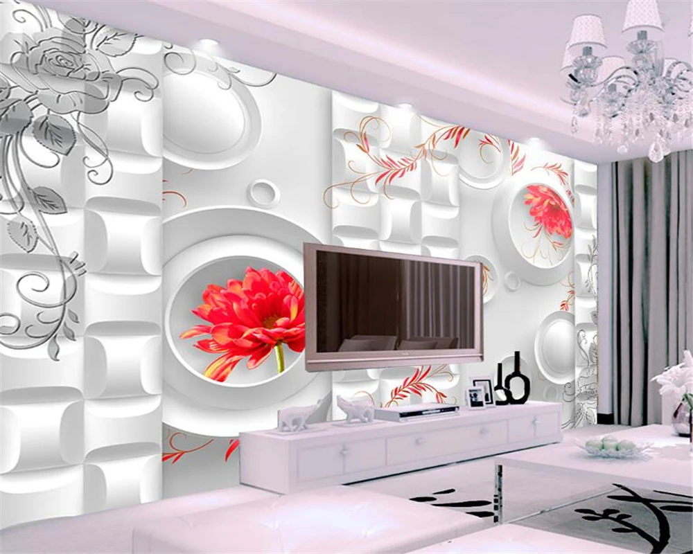 Beibehang Custom Wallpaper European Style 3D Peony Soft Bag Style Living Room TV Background Wall Murals wallpaper for walls 3 d