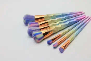 Makeup Brushes Professional Fantasy 7pcs Colorful Handle Rainbow Bristle Makeup Brush Set Cosmetic Brush Set