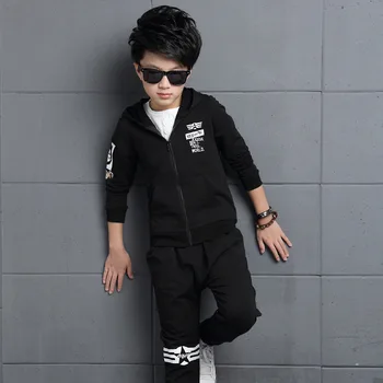 Boys Sports Suits Cotton Letter Clothing Sets For Boys Tracksuits Spring Autumn 3 4 5 6 7 8 9 10 11 12 13 14 years Kids Outfits