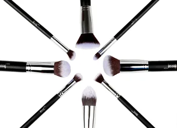 Jessup Brand Professional 8pcs Black/Silver Foundation blush Liquid Kabuki brush Makeup Brushes Tools set Beauty Cosmetics kit