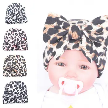 Newborn Baby Hospital Hat Baby Hats With Leopard Flower Hat Skullies Beanie Photography Props Drop Shipping WOct28