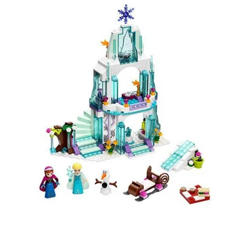 316pcs Color box Dream Princess Elsa Ice Castle Princess Anna Set Model Building Blocks Gifts Toys Compatible legoe Friends